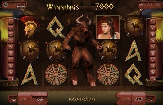 Выпадение дикого символа в игровом автомате Minotaurus